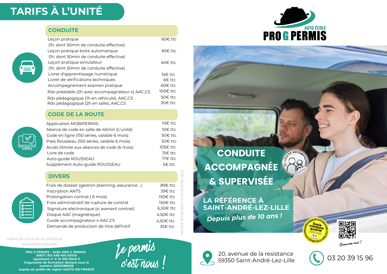 Télécharger le dépliant AAC et conduite supervisée